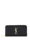 SAINT LAURENT QUILTED ZIP-AROUND WALLET