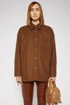 ACNE STUDIOS Flannel overshirt Cognac brown