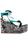 MISSONI GRAPHIC PRINT WEDGE HEEL SANDALS