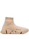 Balenciaga Beige Recycled Knit Speed 2.0 Sneakers