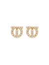 FERRAGAMO GANCINI GOLD-TONE CRYSTAL EARRINGS