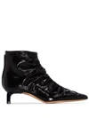 REJINA PYO ERIN 30MM RUCHED LEATHER BOOTIES