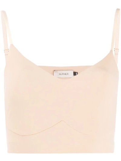 Murmur Stripe-detail Bustier In Neutrals