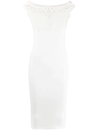 Murmur Cut-detail Fitted Dress In White
