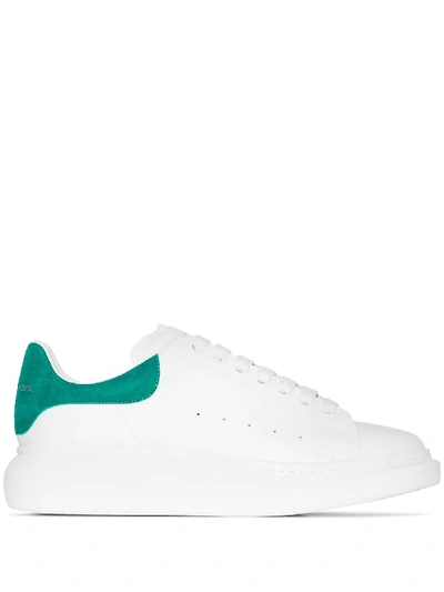 Alexander Mcqueen Exaggerated-sole Suede-trimmed Leather Trainers In White
