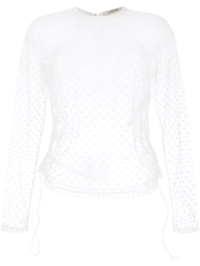 Dorothee Schumacher Sheer Polka Dot Top In Neutrals