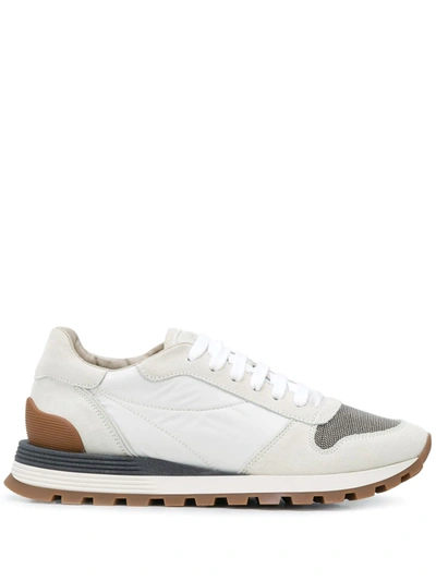 Brunello Cucinelli Colour-block Sneakers In White