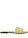 Bottega Veneta Yellow Intrecciato Padded Flat Sandals In Yellow