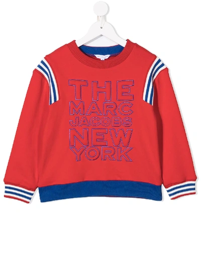 Marc Jacobs Kids' Embossed Logo Cotton Sweatshirt In Red