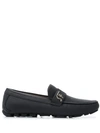 Ferragamo Signature Driver Logo Plaque Loafers In Black
