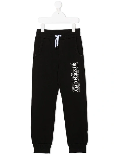 Givenchy Teen Logo-print Slim-fit Track Trousers In Black