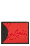 Christian Louboutin Coolcard Rubber-inlay Bi-fold Leather Wallet In Red/ Black