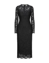 Dolce & Gabbana Floral Lace Midi Dress In Black