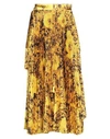 Richard Quinn Floral-print Plissé-satin Midi Skirt In Yellow