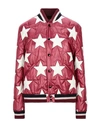 Saint Laurent "varsity" Jacket In Maroon