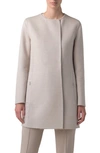 AKRIS MADRISA REVERSIBLE DOUBLE FACE WOOL & CASHMERE COAT,870803020442