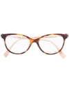 FENDI BROWN AND PINK ROUND TORTOISESHELL GLASSES