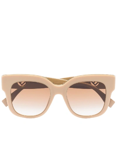 Fendi Beige Oversized Square Sunglasses In Neutrals