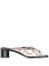 Acne Studios Python Print Mules Beige/black In Neutrals