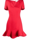 ALEXANDER MCQUEEN V-NECK FRILLED HEM DRESS