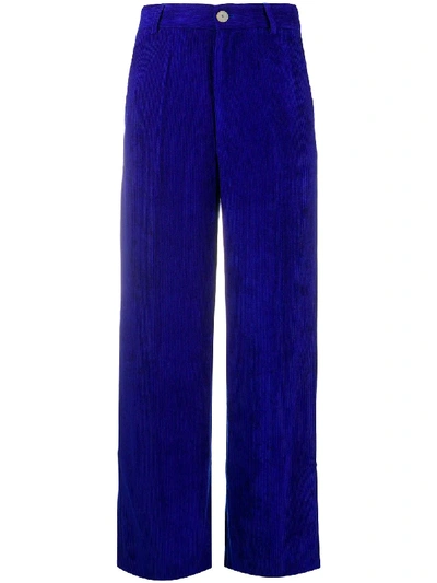 Forte Forte Corduroy Cropped Trousers In Blue
