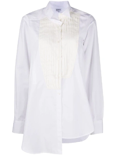 Loewe 褶饰围兜细节衬衫 In White