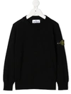 Stone Island Compass-patch Roll-neck Jumper In Black