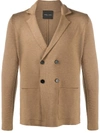 Roberto Collina Double-breasted Merino Cardigan In Neutrals