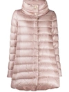Herno Amelia Stand Collar Down Coat In Pink