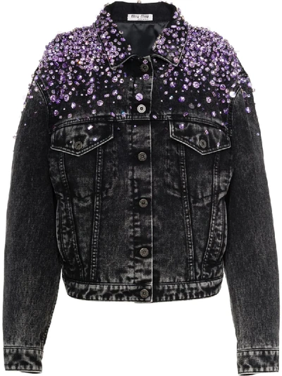 大人気★miumiu★Black denim jacket ブラックデニムジャケット Miu Miu - Denim jacket black - The Corner