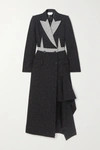 ALEXANDER MCQUEEN ASYMMETRIC DOUBLE-BREASTED DONEGAL WOOL-BLEND COAT