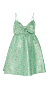 ALICE AND OLIVIA MELVINA TIE FRONT GATHERED BABYDOLL DRESS