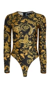 VERSACE JEANS COUTURE PAISLEY PRINT THONG BODYSUIT