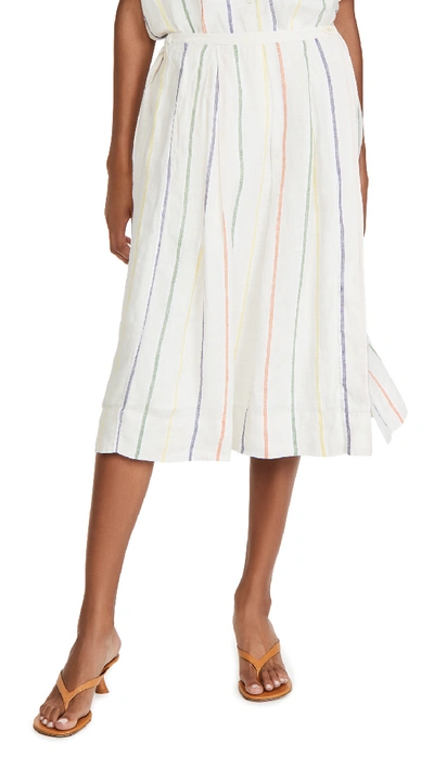 Alex Mill Midi Skirt In Multi Stripe Linen