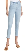 Frame Ali High Rise Cigarette Slit Rivet Jeans In Carnation