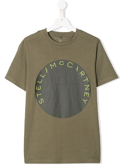 Stella Mccartney Teen Logo Print T-shirt In Green