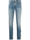 OFF-WHITE PATCH DETAIL SKINNY JEANS