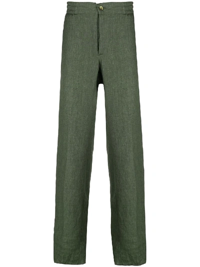 Etro Straight-fit Elasticated Chinos In Green