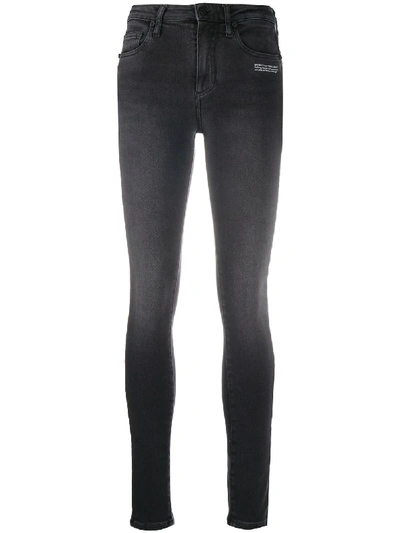 Off-white Mid-rise Skinny Jeans In Black