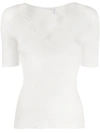 CHLOÉ EMBROIDERED RIBBED COTTONT-SHIRT