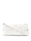 Bottega Veneta Intrecciato Leather Crossbody Bag In White Silver