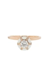 SELIM MOUZANNAR 18KT ROSE GOLD DIAMOND AND IVORY ENAMEL ROUND RING