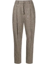 BRUNELLO CUCINELLI CHECKED HIGH-WAISTED TROUSERS