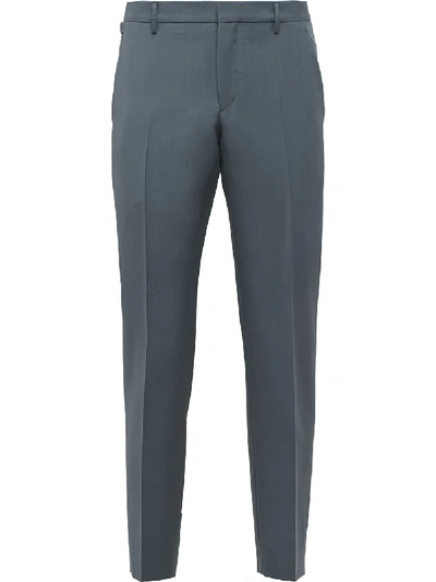 Prada Tapered Tailored Trousers In Grey