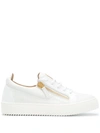 Giuseppe Zanotti Woman Sneakers White Size 11 Soft Leather In White