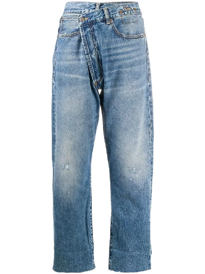 R13 Jasper Fold Front Jeans In Blue