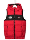 Givenchy Teen Graphic-print Hooded Gilet In Red