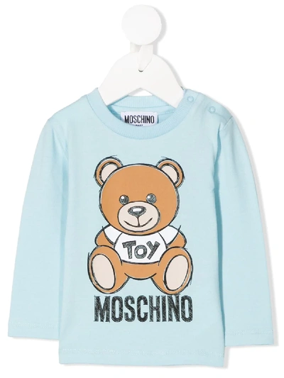 Moschino Babies' Teddy Bear Sweatshirt In Blue