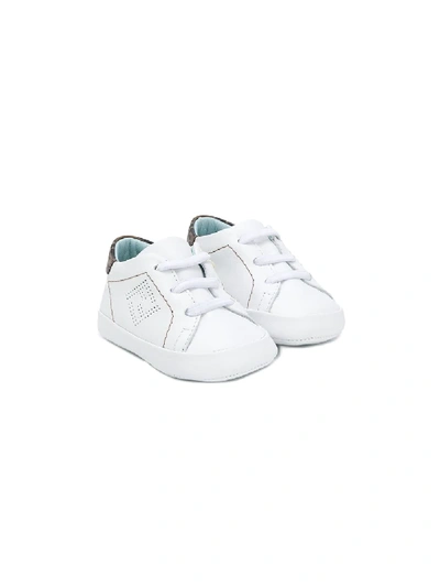 Fendi Babies' Ff 图案学步鞋 In White