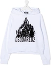 DSQUARED2 TEEN SEQUINED COTTON HOODIE